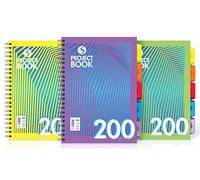 Daze - Cuaderno de asignaturas (200 páginas, A4, 5 separadores móviles, 3 unidades), varios colores