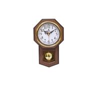Dazengzeng Reloj de Pared, Reloj de Pared Simple pequeño Octogonal de Madera de imitación for Sala de Estar Retro clásico Creativo a la Moda