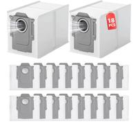 Dazhtu 18 Bolsas de Repuesto Aspiradoras para Roborock QV 35A/35S, Q Revo/Qrevo S/Qrevo Pro/Qrevo MaxV/Qrevo Curv/CurvX/2 Flow/Qrevo Slim/S8 MaxV Ultra, Saros 20/10/10R/Z70 Bolsas de Aspiradora