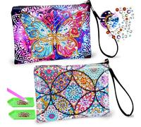 Dazhtu Diamond Painting para Niños, 2 Pcs Diamond Painting Makeup Bag, 5D DIY Diamante Pintura Kits, Juego de Manualidades para Niños de 6 7 8 9 10 11 12 Años Regalos de Cumpleaños para Niñas