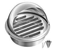 Dazhtu Rejilla de ventilación redonda,150 mm de acero inoxidable,rejilla de ventilación de acero inoxidable 304,válvula antirretorno integrada,rejilla de protección contra la intemperie con mosquitera