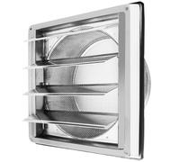 Dazhtu Rejilla Ventilación 150mm Cuadrada Rejilla de Ventilación de Acero Inoxidable con cuchillas móviles, para Montaje en Pared Exterior Extracción de Aire Campanas Extractoras Chimeneas Rejilla