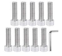 DAZISEN 11pcs Accesorios de Bicicleta - Acero Inoxidable Tornillo de Cabeza Allen Tornillos para Bicicleta Piezas de Bicicleta, Plateado, (M5x18)*10+Llaves Allen*1