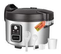 DAZITN - Arrocera comercial de 13 litros y calentador de arroz, 60 tazas de arroz cocido (30 tazas de arroz crudo) | 1350 W de cocción rápida, calentamiento automático de giro, olla de arroz de gran