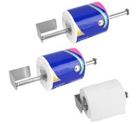 Dazkzooy Juego de 3 portarrollos papel higienico - Soportes autoadhesivos de acero inoxidable para baño y cocina sin taladrar, la mejor combinación de accesorios de baño, toalleros de baño sin taladro