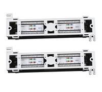DAZLOR 2 x Kit de herramientas de red 12 conectores Cat6 Panel Rj45 soporte de pared para rack