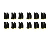 DAZLOR Mangas de Dedo de Fibra de Carbono de 18 para PUBG Juegos MóViles Mangas de Dedo de Pantalla de Contacto Negro y Amarillo (24 Piezas)