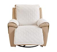 DAZSIAZ Funda Acolchada para Sillón Reclinable con Correa Elástica, Funda de una Pieza para Reposabrazos y Reposacabezas, Protector Lavable para Sillón, Apto para Perros y Gatos(White,60x200cm)