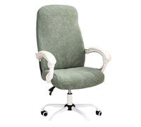 DAZSIAZ Funda Elástica para Silla de Oficina, Antiarañazos de Gato, Funda Extraíble para Silla de Ordenador con Respaldo Alto, Protector Elástico y Giratorio para Asiento Gaming(Green,L)