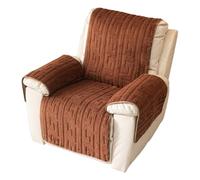 DAZSIAZ Fundas de Felpa Sillones Reclinables, Fundas Acolchadas de una Sola Pieza para Reposabrazos y Reposacabezas de Sofá, Protector de Muebles para Mascotas, Se Mantiene en su Lugar(Brown,A)