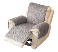 DAZSIAZ Fundas de Felpa Sillones Reclinables, Fundas Acolchadas de una Sola Pieza para Reposabrazos y Reposacabezas de Sofá, Protector de Muebles para Mascotas, Se Mantiene en su Lugar(Gray,B)