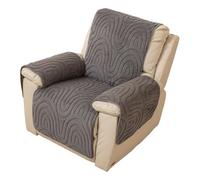 DAZSIAZ Fundas de Felpa Sillones Reclinables, Fundas Acolchadas de una Sola Pieza para Reposabrazos y Reposacabezas de Sofá, Protector de Muebles para Mascotas, Se Mantiene en su Lugar(Gray,D)