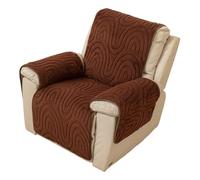 DAZSIAZ Fundas de Felpa Sillones Reclinables, Fundas Acolchadas de una Sola Pieza para Reposabrazos y Reposacabezas de Sofá, Protector de Muebles para Mascotas, Se Mantiene en su Lugar(Brown,D)