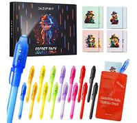 DazSpirit 16pcs Bolígrafo Tinta Invisible y Libreta,Tema de Detectives Boli Magico Regalos Cumpleaños Niños,Boli para Escribir mensajes secretos,Piñatas de Cumpleaños,16 piezas-Detectives,DB0002