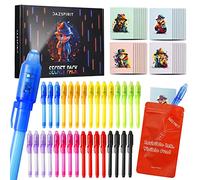 DazSpirit 32pcs Bolígrafo Tinta Invisible y Libreta, Tema de Detectives Boli Magico Regalos Cumpleaños Niños, Boli Tinta Invisible para Escribir mensajes secretos, Piñatas de Cumpleaños (DB0002)