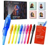 DazSpirit 8pcs Bolígrafo Tinta Invisible y Libreta, Tema de Detectives Boli Magico Regalos Cumpleaños Niños, Boli Tinta Invisible para Escribir mensajes secretos, Piñatas de Cumpleaños (DB0002)