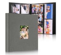 DazSpirit Album Fotos 10X15 cm 600 Fotos, Cubierta De Lino Negro Album para Fotos Grande 120 Páginas, para Fotos De 6X4 Pulgadas, para San Valentín Boda Navidad Cumpleaños, Gris
