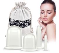 DazSpirit Ventosas Celulitis, 4 PCS Catación Silicona Pequeñas Copas Cuerpo Anti Celulitis Kit Anticelulítica Ventosas Masajeador Facial Espalda Salud Mejora la Circulación Reducir Celulitis (Claro)