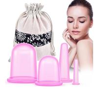 DazSpirit Ventosas Celulitis, 4 PCS Catación Silicona Pequeñas Copas Cuerpo Anti Celulitis Kit Anticelulítica Ventosas Masajeador Facial Espalda Salud Mejora la Circulación Reducir la Celulitis