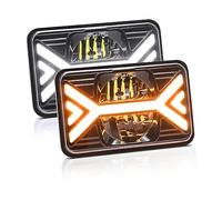 DazulI Faros Delanteros LED, 2 Piezas 4X6 Pulgadas Conjunto De Faros LED H4 Hi/Lo Beam Rectangler Headlamp para Camión Cherokee XJ Chevy GMC