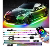 DAZULI RGB Dream Color Car Underglow Kit De Luces Bluetooth, Underbody Neon Accent Exterior Cars LED Chasing Glow Light Strip/App Control, para Vehículos SUV RV Trucks Pickups Boats-6PCS,180 * 60