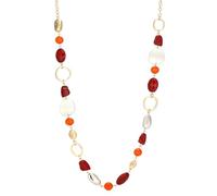 Dazylleco Cadena larga para mujer, oro rosa/oro rosa, cadena larga de perlas, bisutería, jersey, cadena larga, regalo de cumpleaños para mujeres, Resina, No es una piedra preciosa