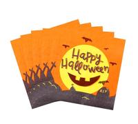 DazzJoy 20 servilletas de papel para Halloween, 33 x 33 cm, color naranja, para Halloween, para niños, murciélagos, servilletas de papel, decoración de mesa, color naranja