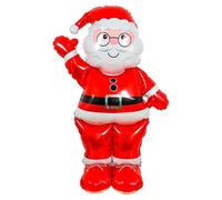DazzJoy Globo con forma de Papá Noel, XXL, decoración de pie, con helio, decoración navideña, globos para niños, globos de Navidad de pie para Navidad, decoración al aire libre