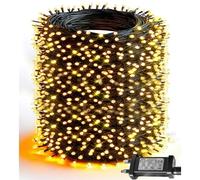 Dazzle Bright Cadena de Luces Navidad Exterior, 1000 LED 100 M Guirnalda Luces con 8 Modos y Temporizador, Impermeable Luminosas Decoracion para Nata Jardín Casas Fiestas Interior, Blanco Cálido