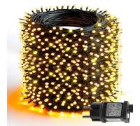 Dazzle Bright Luces Navidad Exterior, 60 M 600 LED Guirnalda Luces Impermeable con Temporizador, 8 Modos Decoración Luminosa Navideña para Interior Giardino Fiestas Jardines Árboles, Blanco Cálido