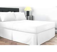 Dazzle Collection Sábana bajera plisada de polialgodón teñido liso, individual, doble, king, súper king, individual, color blanco
