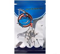 DAZZLEEX 20 aparejos de pesca de carpas europeos con ganchos rectos de púas y aguja de cebo de silicona para aparejos terminales de pesca gruesos negro (C-13# 20 piezas)