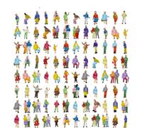 DAZZLEEX 200 figuras pintadas a escala 1:200 personas de pie sentadas en miniatura transeúnte para escenas en miniatura