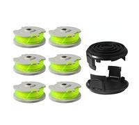 DAZZLEEX 6 bobinas de cortacésped para WORX WA0014 carrete y línea WG168 WG184 WG190 WG191 recortadora de cuerdas + 2 tapas
