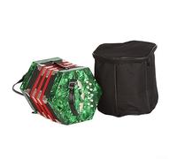 DAZZLEEX Acordeones profesionales de conciertos 20 botones 40 caña con bolsa de transporte Instrumento musical suave calidad de sonido (verde)