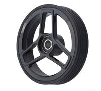 DAZZLEEX Aleación de aluminio Rodamiento doble 68mm Rueda de cuerpo ancho para Brompton Bicicleta plegable con anillo de goma engrosado Acabado anodizado Negro (negro)