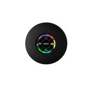 DAZZLEEX Altavoz Bluetooth portátil, IP4, impermeable, altavoz de baño con micrófono Hi-Fi, micrófono incorporado, llamadas manos libres, luz LED para baño/exterior, color negro