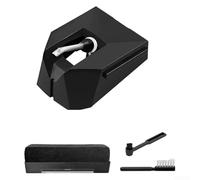 DAZZLEEX AT-VMN95E Aguja para tocadiscos con 3 cepillos de limpieza para tocadiscos de vinilo Audio-Technica AT-LP120X y cartuchos de tocadiscos serie VM95 (negro)