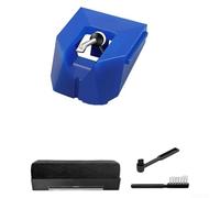 DAZZLEEX AT-VMN95E Aguja para tocadiscos con 3 cepillos de limpieza para tocadiscos de vinilo Audio-Technica AT-LP120X y cartuchos de tocadiscos serie VM95 (azul)