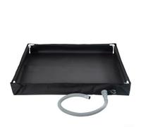 DAZZLEEX Base de ducha plegable de PVC con tubo de drenaje para RV Camping al aire libre jardín plataforma antideslizante 80 x 80 x 10 cm (negro)