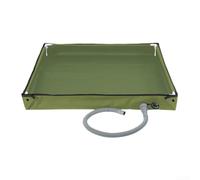 DAZZLEEX Base de ducha plegable de PVC con tubo de drenaje para RV Camping al aire libre jardín plataforma antideslizante 80 x 80 x 10 cm (verde)