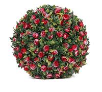 DAZZLEEX Bola de césped para paisajismo, bolas artificiales de rosas para colgar, cesta de jardín para plantas, estable a los rayos UV (G 25 cm)