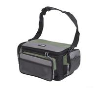 DAZZLEEX Bolsa de almacenamiento de aparejos de pesca, con correas de hombro ajustables para cebo, rueda de pescado y todos los utensilios para viajes, pesca y caza