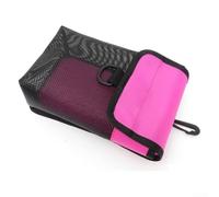 DAZZLEEX Bolsa de almacenamiento SMB de buceo de malla de PVC con hebilla giratoria y anillo en D para marcador de seguridad, broches de carrete de boya y accesorios de esnórquel, negro (C)