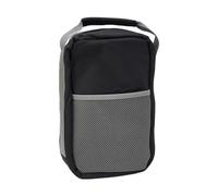 DAZZLEEX Bolsa de pesca Oxford 600D negra con compartimento interior desmontable y bolsillos de malla para herramientas de carrete, cubiertos, camping, picnic, estufa, almacenamiento, 28 x 17 x 10 cm