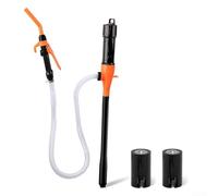 DAZZLEEX Bomba de transferencia de combustible con pilas Extractor de aceite eléctrico con flujo rápido para tablero de instrumentos de coche Herramienta de sifón de aleación ABS (naranja)