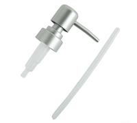 DAZZLEEX Cabezal de bomba de loción ABS con carcasa de metal y junta de sellado suave, boquilla dispensadora de rosca 28/400 compatible con jabón, champú y productos de baño, incluye P de 9 cm (plata