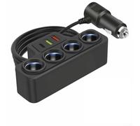 DAZZLEEX Cargador de coche de 12 V 24 V con 4 ranuras y cable de extensión de 75 cm, potencia total de 120 W, 3.1 A, concentrador USB de carga rápida para coche, SUV, camión, salpicadero, cámara