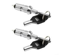 DAZZLEEX Cerradura de llave de acero inoxidable de 12 mm con 2 llaves y tuerca para máquina expendedora, cierre de seguridad eléctrico, acabado plateado, diseño compacto, 4 x 2 x 2 cm (1)