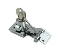 DAZZLEEX Cerrojo y grapa de bloqueo de aleación de zinc resistente con llaves para cobertizo, garaje, armario, cajón, taquilla, herramientas o caja de almacenamiento, fijaciones ocultas, fácil